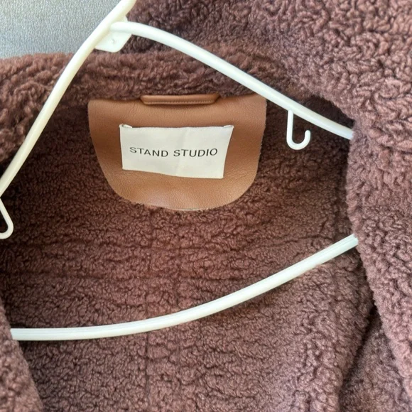Stand Studio Patrice faux shearling coat in dark brown size small / FR 34 - Picture 8 of 9